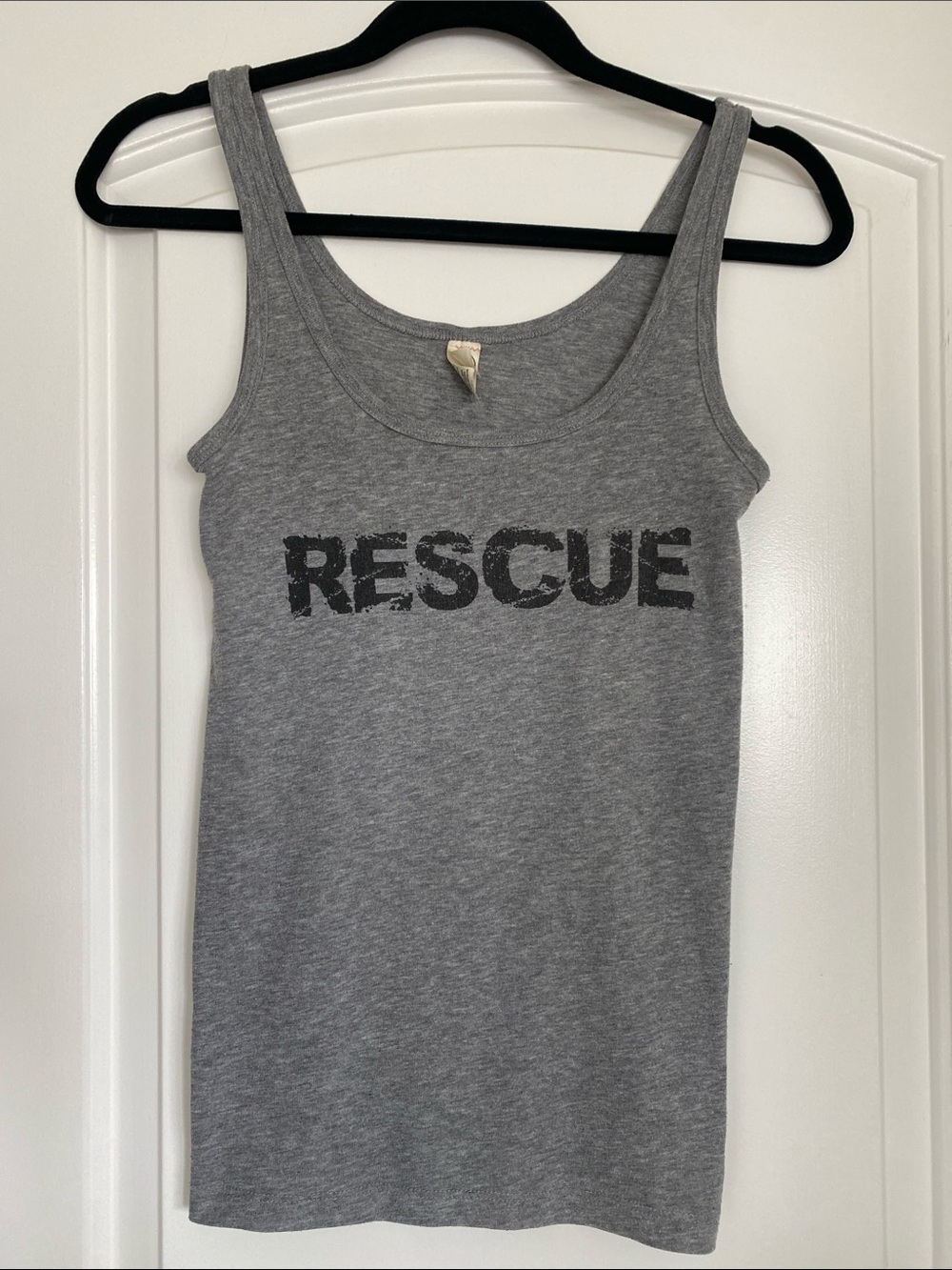 "Rescue" Gray Tank Top Much Love Animal Rescue Large (Runs Small)